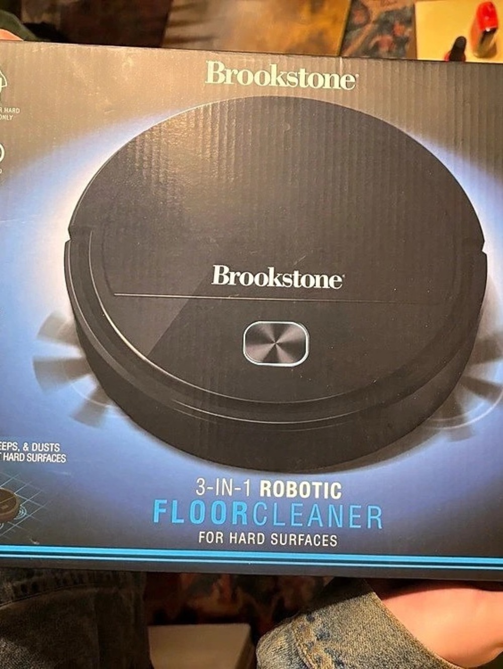 Brookstone 3-in-1 Robotic Floor Cleaner Black